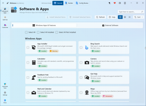 Winhance 2026官方版_免费Win10/Win11预装UWP卸载工具
